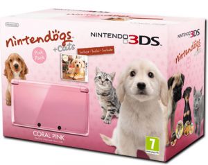 Nintendo 3DS - Rosa Corallo + Nintendogs & Cat (3DS)