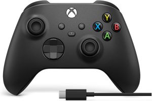 Microsoft Controller Wireless Black + Cavo USB-C (Xbox One) (Xbox Series X)