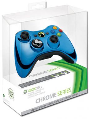 Controller Wireless Microsoft - Chrome Series - Blue (Xbox 360)
