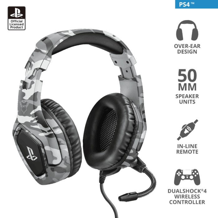 Cuffie GXT 488 Forze-G - Gaming Headset Trust - Grigio (PS4) - immagine 8