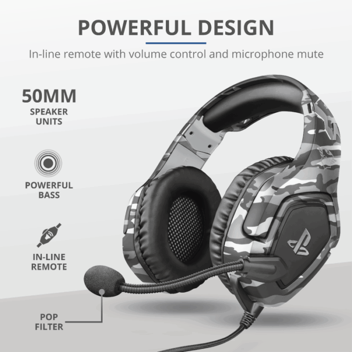 Cuffie GXT 488 Forze-G - Gaming Headset Trust - Grigio (PS4) - immagine 9