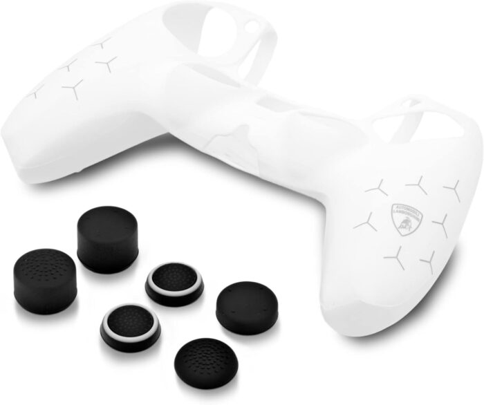 Automobili Lamborghini Silicon Kit Bianco + Set Gommini per Controller (PS5) - immagine 4
