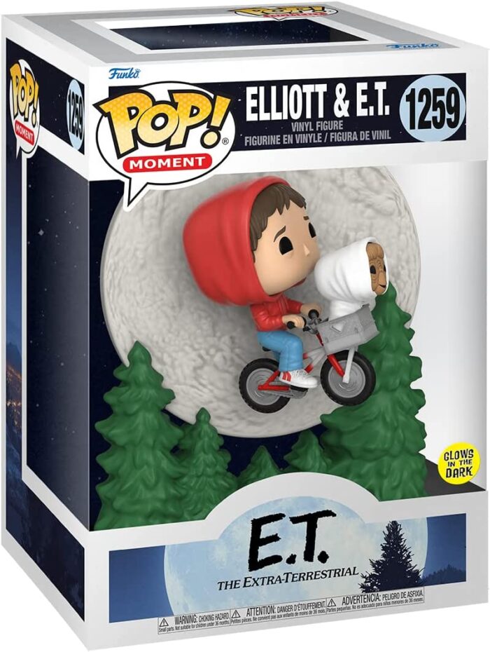 Funko Pop! Moments E.T. 40th - Elliot & E.T. Fly - Glows in The Dark -1259 - Vinyl Figure - immagine 2