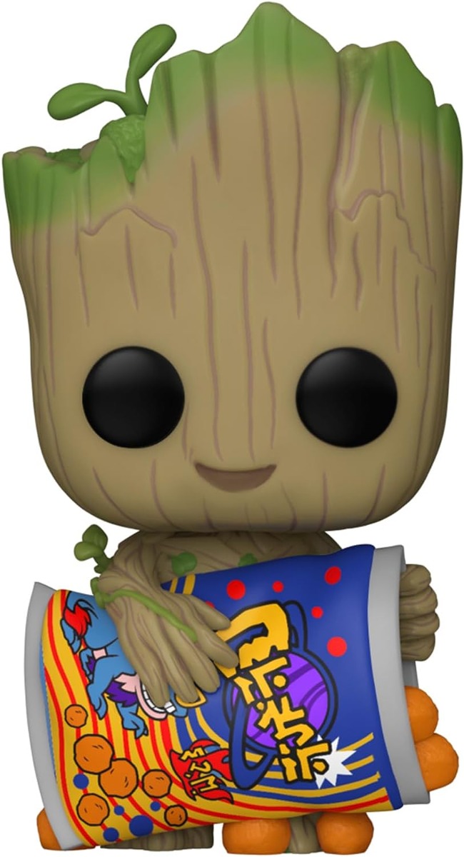 61l-ytf-z2l._ac_sl1500_.jpg Funko Pop! Marvel Studios I Am Groot - Groot With Cheese Puffs - 1196 - Bobble Head - immagine 1