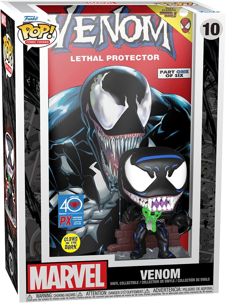 719h7_osanl._ac_sl1300_.jpg Funko Pop! Comic Covers - Marvel Venom Lethal Protector - 10 - Glow in The Dark - Special Edition - Vinyl Figure - immagine 1