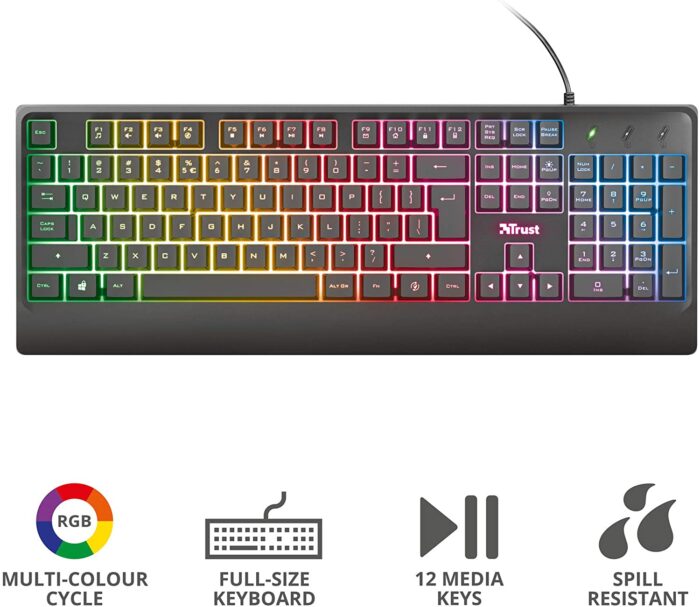 Trust Gaming Ziva - Tastiera da Gioco Illuminata (PC) - immagine 3