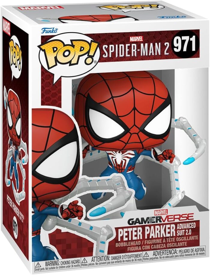 Funko Pop! - Marvel Spider Man 2 - Peter Parker Advanced Suit 2.0 - 971 - Bobble Head - immagine 2