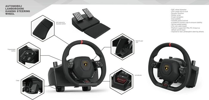 Volante Automobili Lamborghini + Pedaliera Alsw01(PS4/PC) - immagine 2