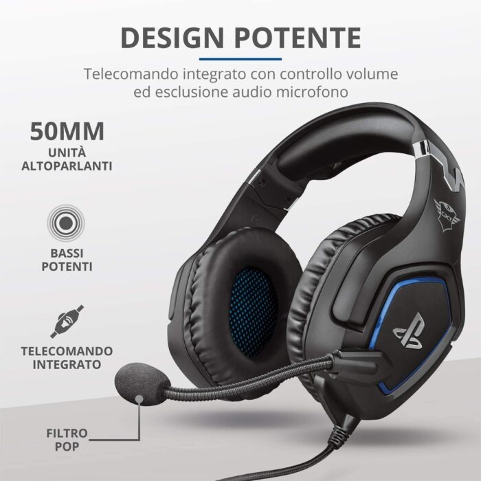 Cuffie GXT 488 Forze-B - Gaming Headset Trust - Nero (PS4) - immagine 3