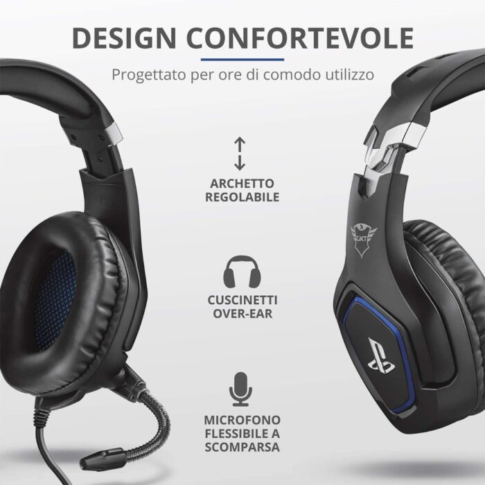 Cuffie GXT 488 Forze-B - Gaming Headset Trust - Nero (PS4) - immagine 4