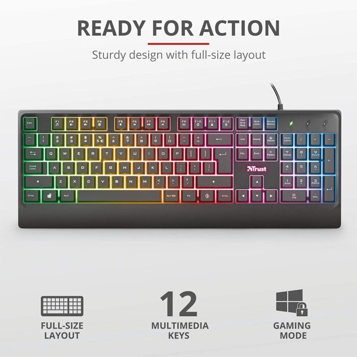 Trust Gaming Ziva - Tastiera da Gioco Illuminata (PC) - immagine 4