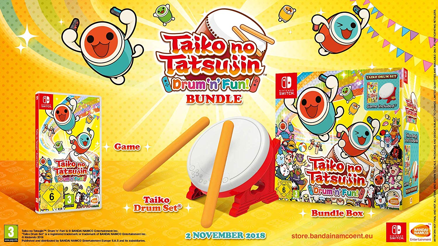 818rxzeposl._sl1500__7.jpg Taiko No Tatsujin: DrumnFun! Tatacon Bundle (Switch) - immagine 1