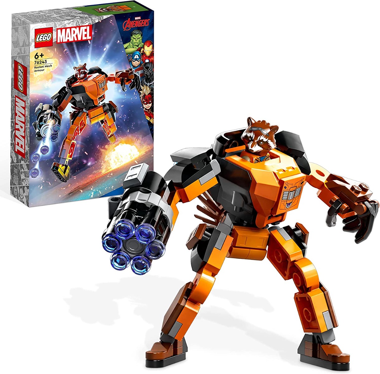 81es7ox7oll._ac_sl1500_.jpg LEGO Marvel - Armatura Mech Rocket - 76243 - immagine 1