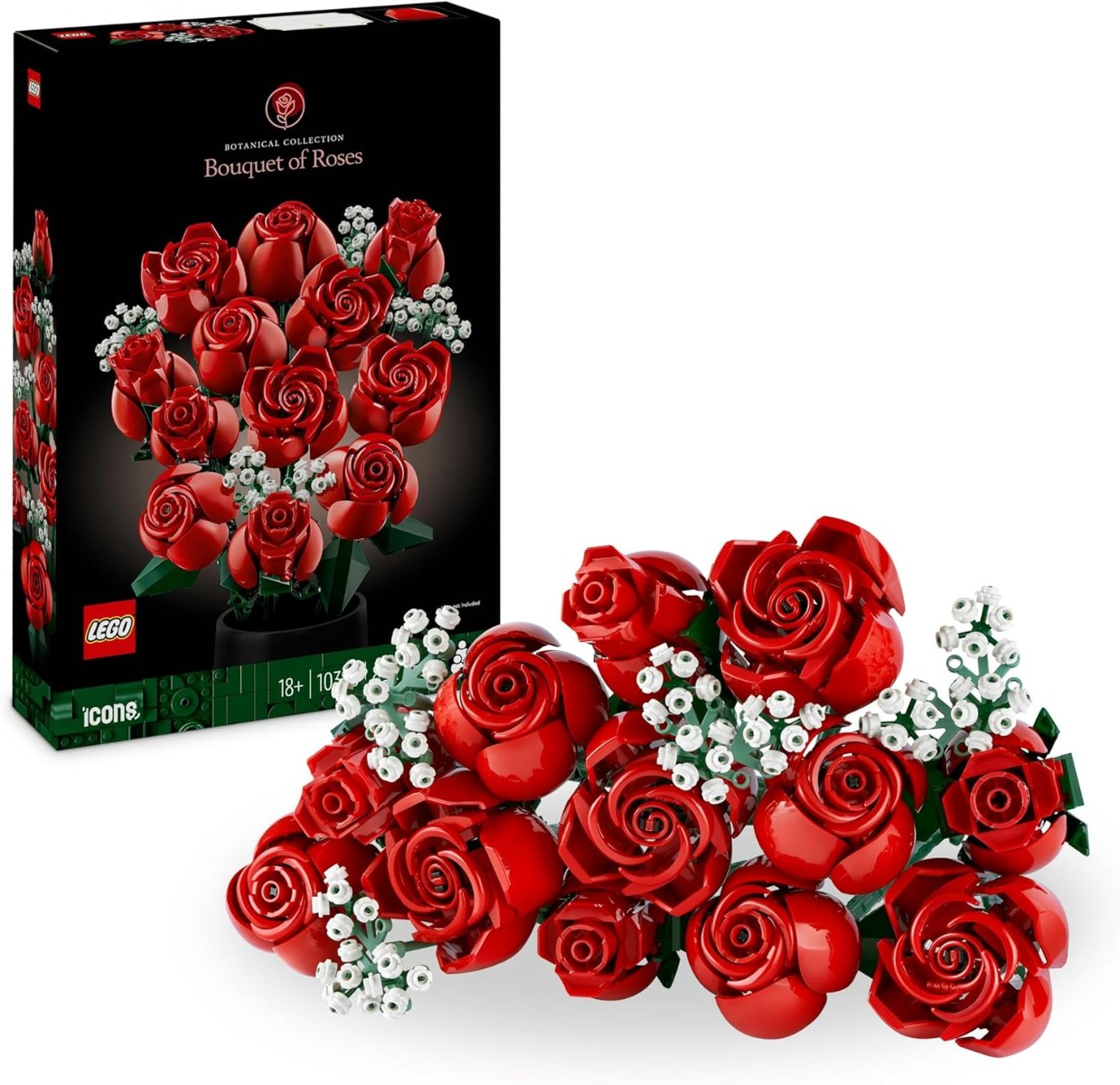 81lvj78eq2l._ac_sl1500_.jpg LEGO Icons Flowers - Bouquet di Rose - 10328 - immagine 1