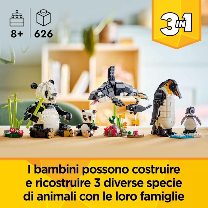 LEGO Creator 3 In 1 - Animali Selvatici Famiglia di Panda - 31165 - immagine 4