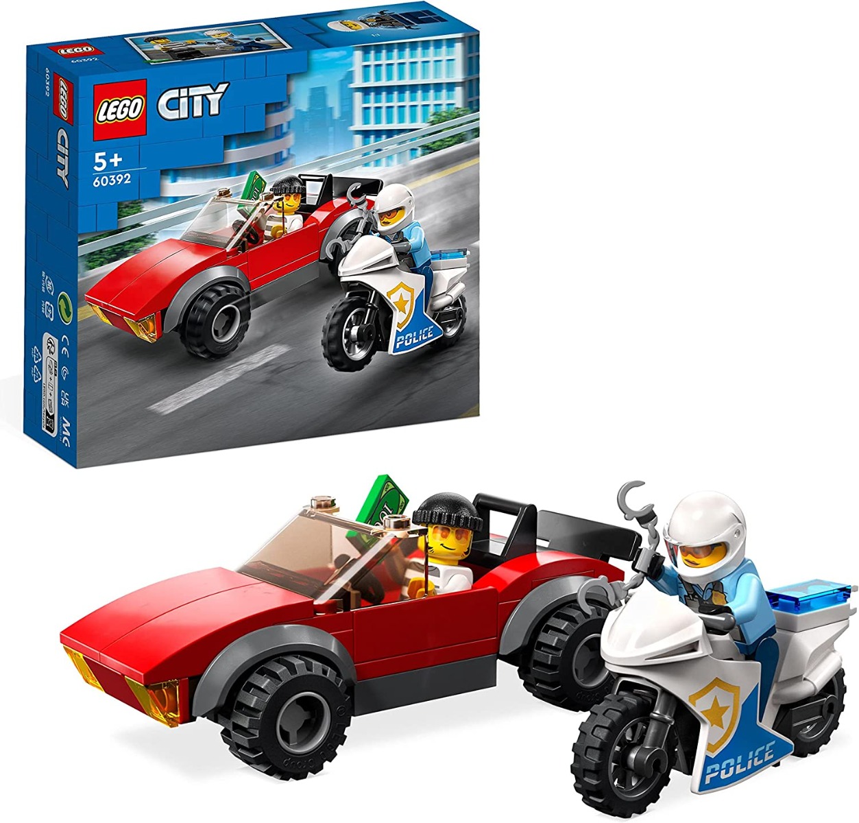 81v_sx3do8l._ac_sl1500_.jpg LEGO City - Inseguimento sulla Moto della Polizia - 60392 - immagine 1