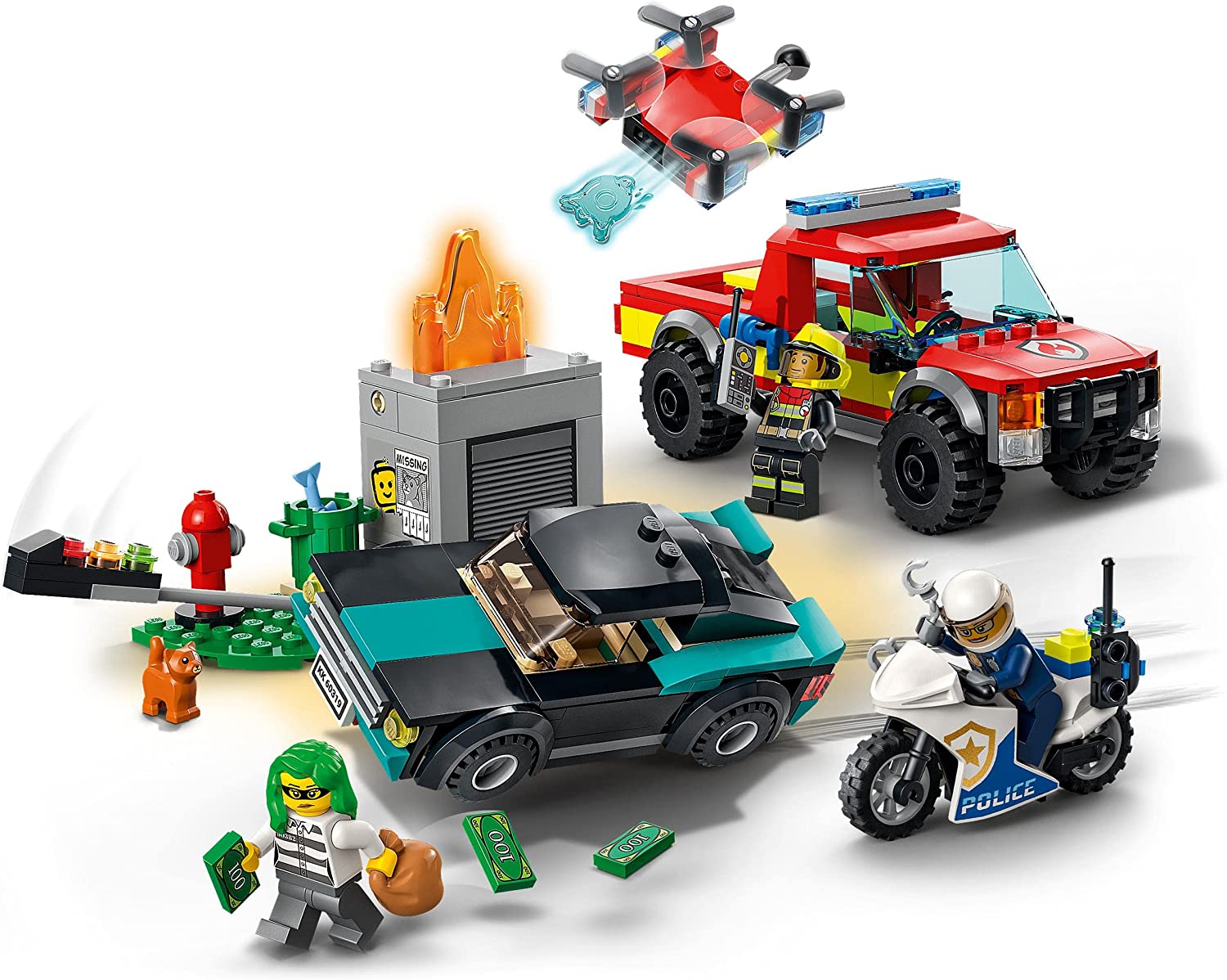 81ysyjxbt1l._ac_sl1500__1_.jpg LEGO City - Soccorso Antincendio e Inseguimento della Polizia - 60319 - immagine 1