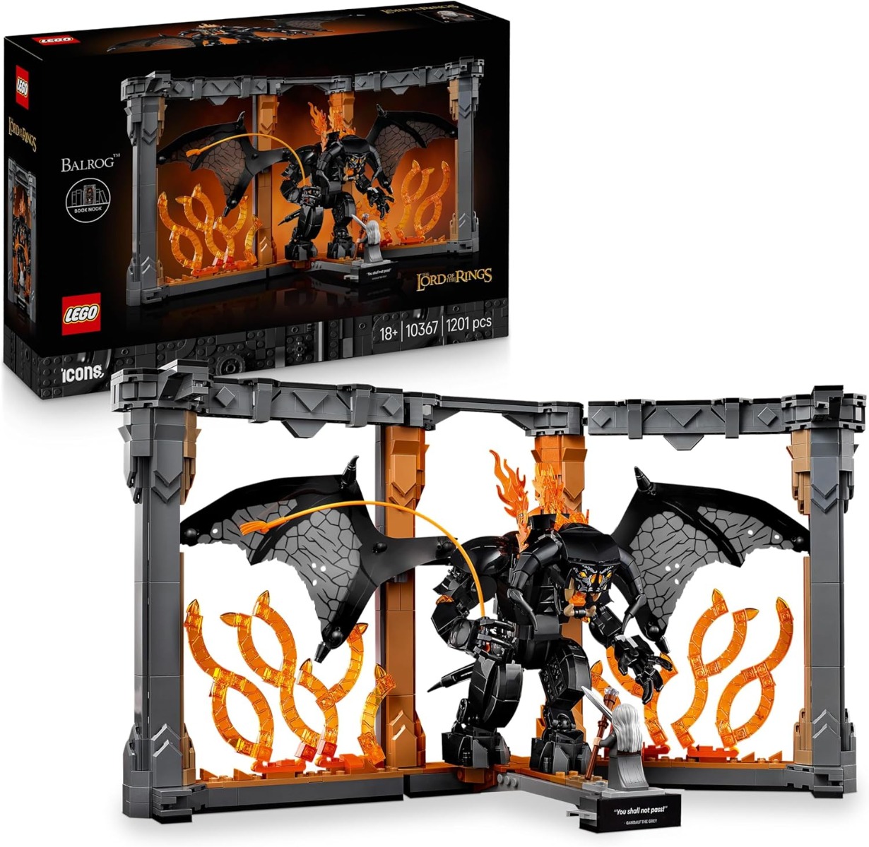 81zd9kglbil._ac_sl1500_.jpg LEGO Icons - Il Signore degli Anelli Book Nook del Balrog - 10367 - immagine 1