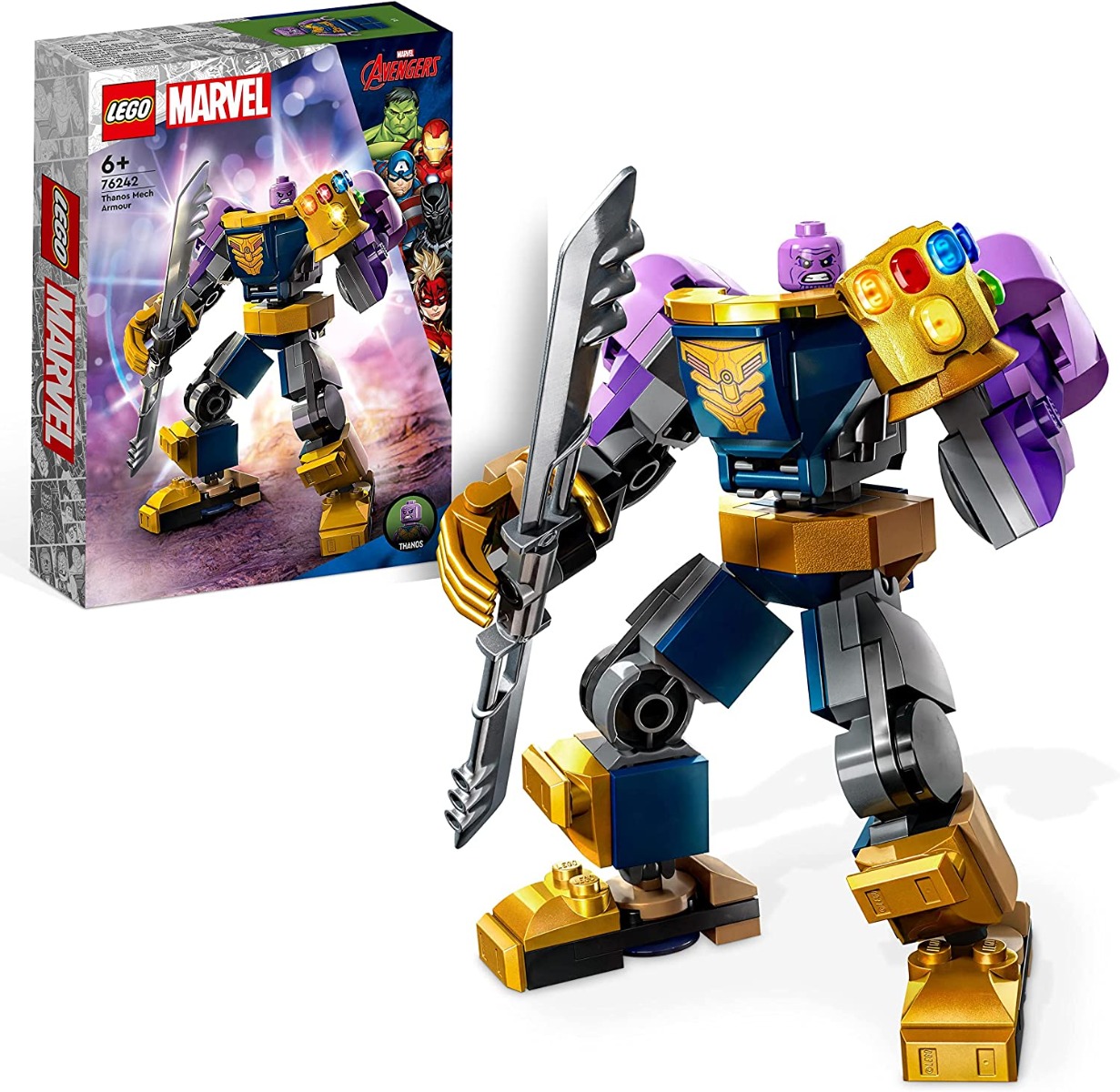 91qiqs2ptal._ac_sl1500_.jpg LEGO Marvel - Armatura Mech Thanos - 76242 - immagine 1
