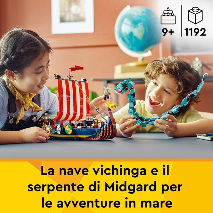 LEGO Creator 3 in 1 Expert - Nave vichinga e Jörmungandra - 31132 - immagine 6