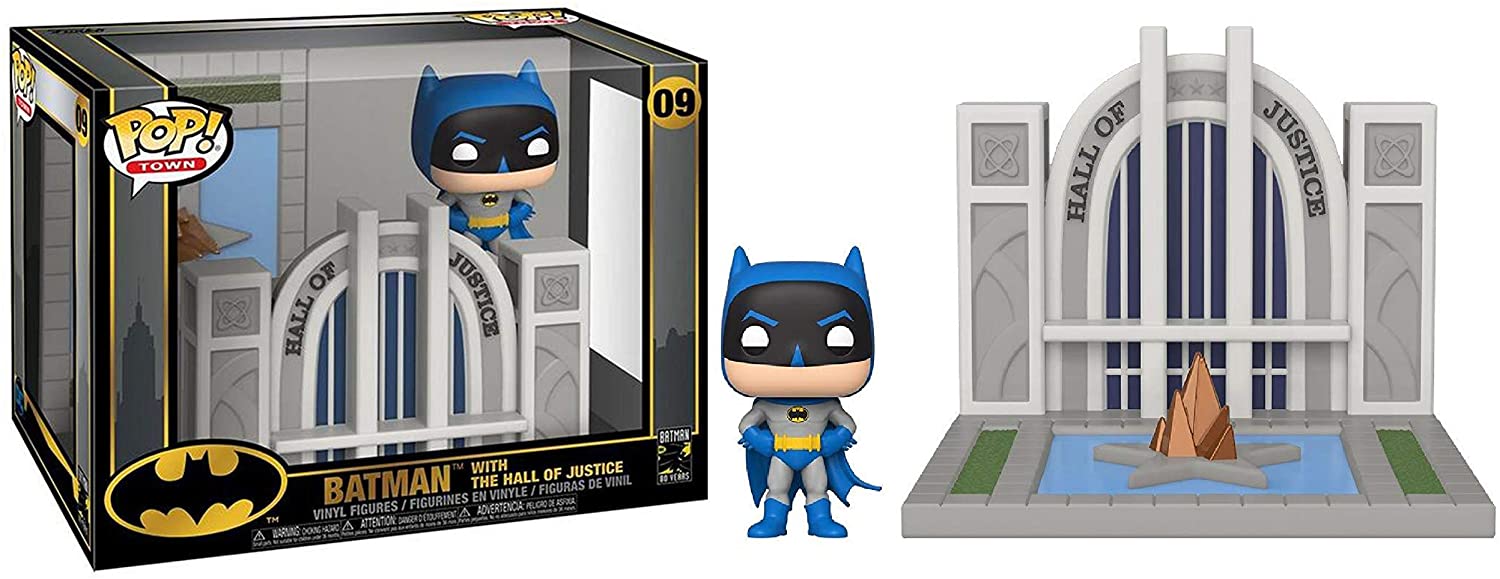 batman2_7.jpg Funko Pop! - Town - 09 BATMAN WITH THE HALL OF JUSTICE - Vinyl Figure - immagine 1