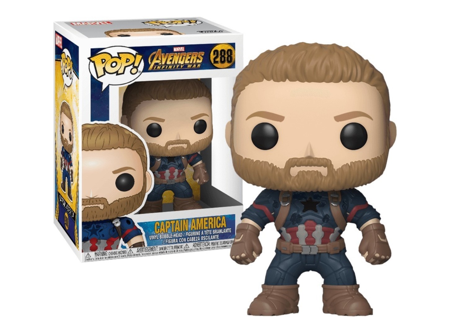 captain-america-288_7.jpg Funko Pop! Marvel Avengers Infinity War - Captain America - 288 Vinyl Bobble Head - immagine 1