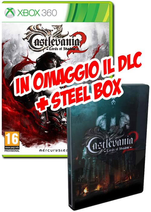 castlevania_steelbook_x360_7.jpg Castlevania: Lords of Shadow 2 + Steel Box Ufficiale + DLC Relic Pack in OMAGGIO! (Xbox 360) - immagine 1