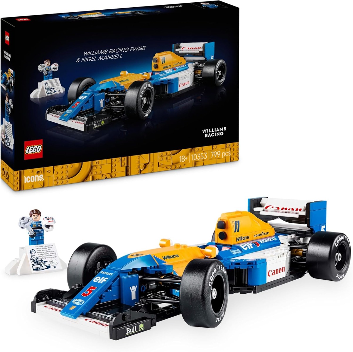 lego-williams-10353.jpg LEGO Icons - Williams Racing FW14B e Nigel Mansell - 10353 - immagine 1