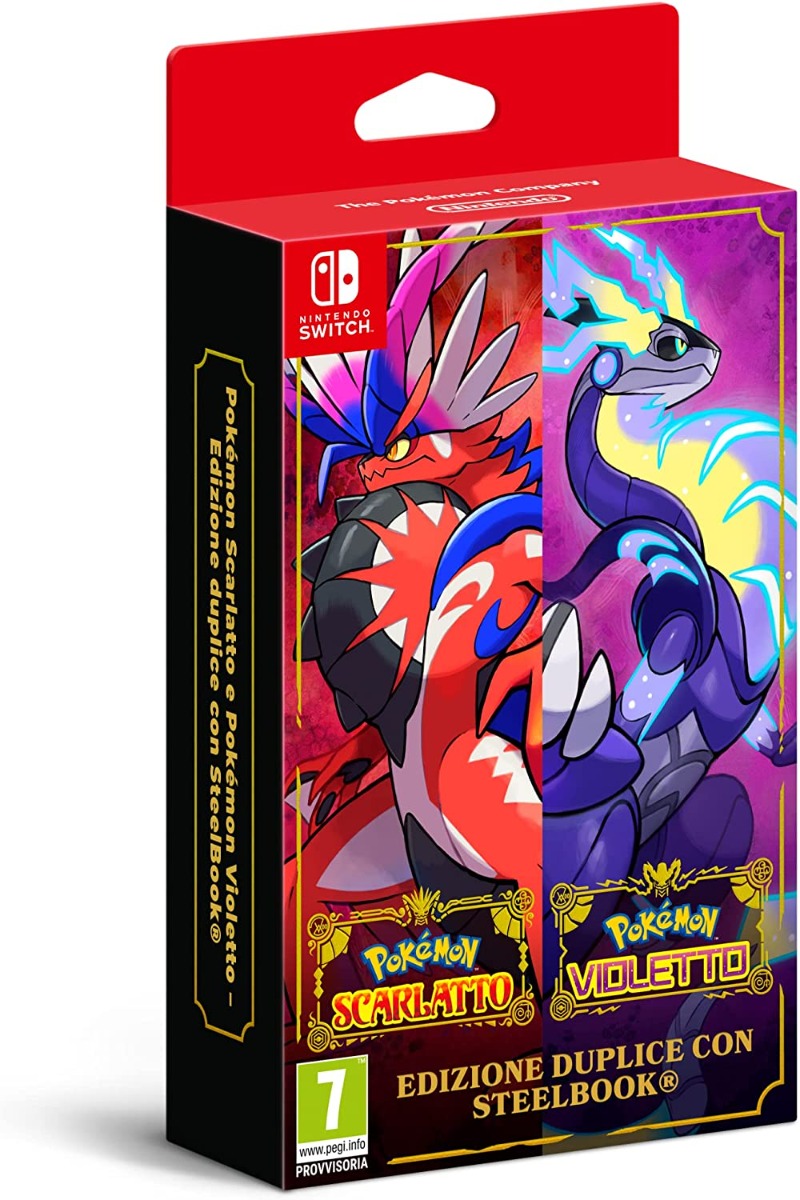 pokemon-scarlatto-violetto-duplice-switch.jpg Pokémon Scarlatto e Violetto - Edizione Duplice con Steelbook (Switch) - immagine 1