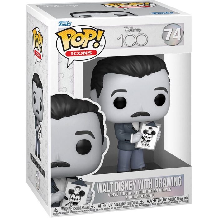 Funko Pop! Icons Disney 100th - Walt Disney with Drawing - 74 - Special Edition - Vinyl Figure - immagine 2