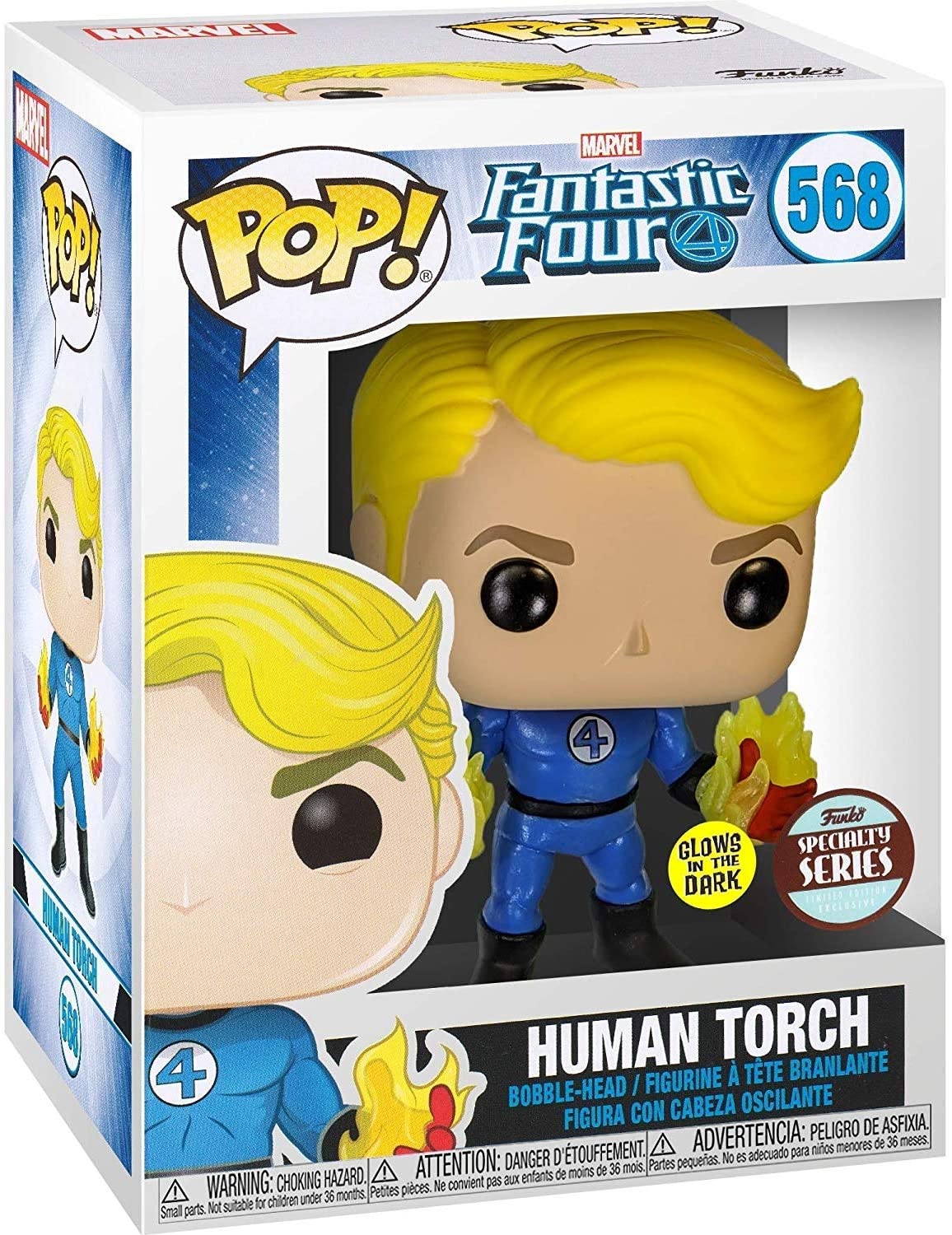 torcia1_7.jpg Funko Pop! - Fantastic Four - 568 HUMAN TORCH - GLOWS IN THE DARK - Speciality Series - Bobble Head - immagine 1