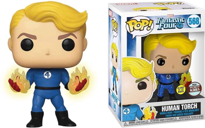 Funko Pop! - Fantastic Four - 568 HUMAN TORCH - GLOWS IN THE DARK - Speciality Series - Bobble Head - immagine 3