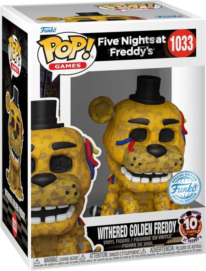 Funko Pop! Games Five Nights at Freddy's - Withered Golden Freddy - 1033 - Vinyl Figure - Special Edition - immagine 2