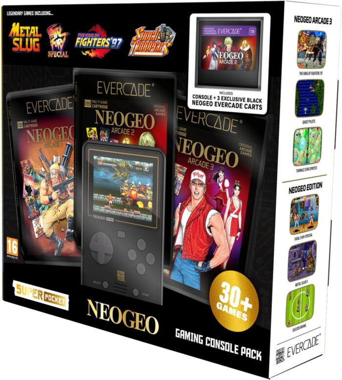 Evercade NEOGEO Super Pocket Starter Bundle - 31 Giochi Inclusi - Console Retro - immagine 5